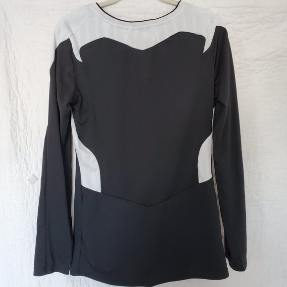 Adidas athletic black long sleeve top sz large - Picture 2 of 8